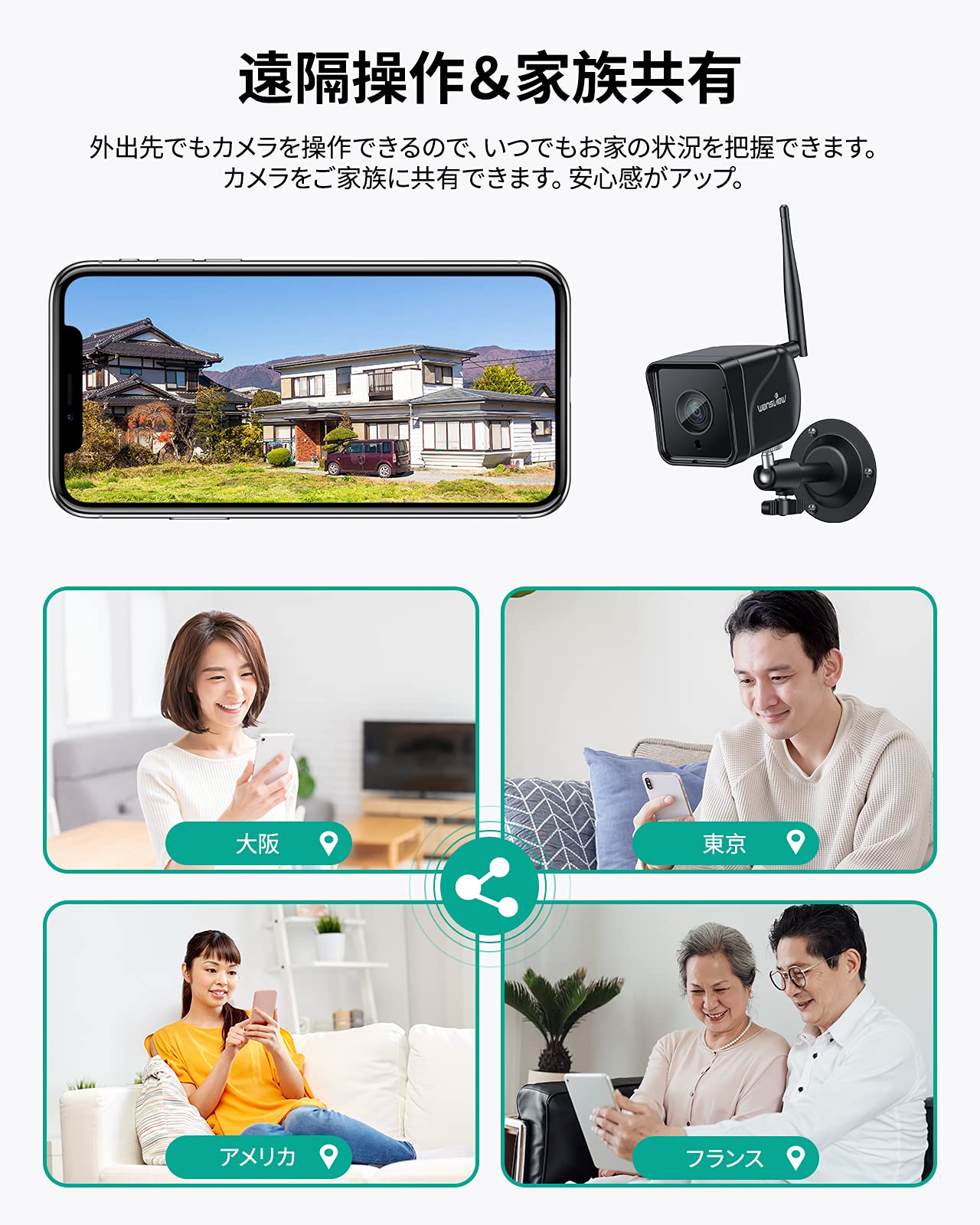 新品　未使用　そのほかも色々激安にて、出品してます！！Wansview 防犯カメラ, 屋外監視カメラ,1080P 200万画素, WIFI ワイヤレス ネットワークカメラIPカメラ, 動体検知 警報 暗視撮影 IP66防水 双方向音声 遠隔操作, お宅 店 会社の見守りカメラ, micro SDカード対応 クラウド保存 (白) Amazon.co.jp: Wansview 防犯カメラ, 屋外監視カメラ,1080P 200万画素